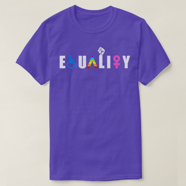 Equality LGBT Q Gay Pride Flag Proud Ally Rainbow  T-Shirt (Design Front)