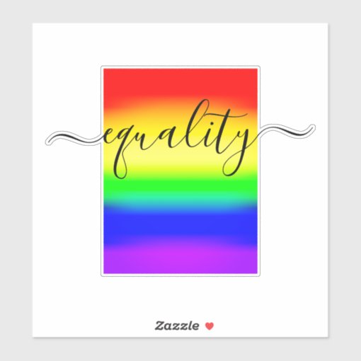 Equality LGBT Rainbow Pride Ombre Gradient Sticker | Zazzle