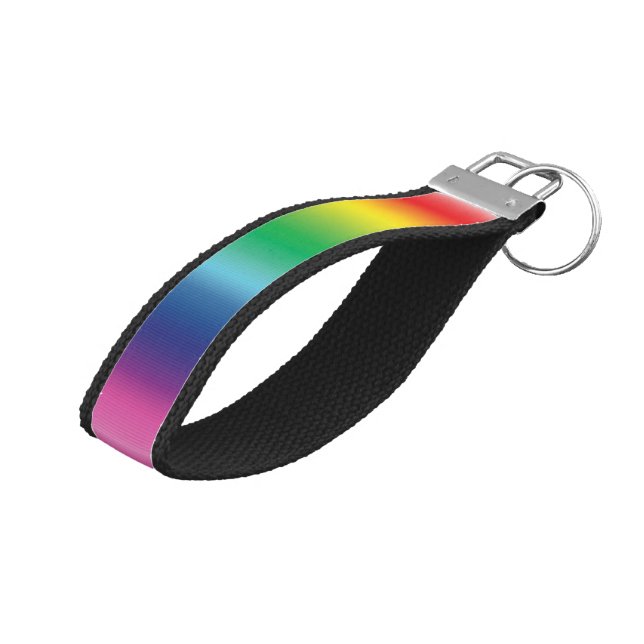 Equality lgbtq rainbow gay pride flag colors - wrist keychain (Angled Up)