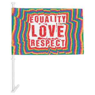 Equality Love and Respect Pride Month Car Flag