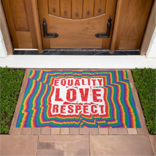 Equality Love and Respect Pride Month Doormat