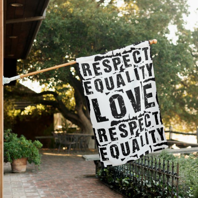 Equality Love and Respect Pride Month House Flag (In SItu)