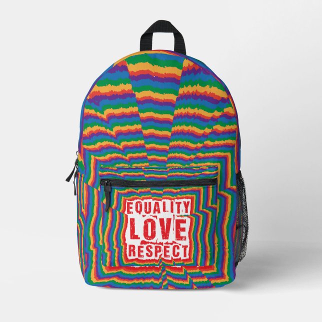 Equality Love and Respect Pride Month Printed Backpack (Front)