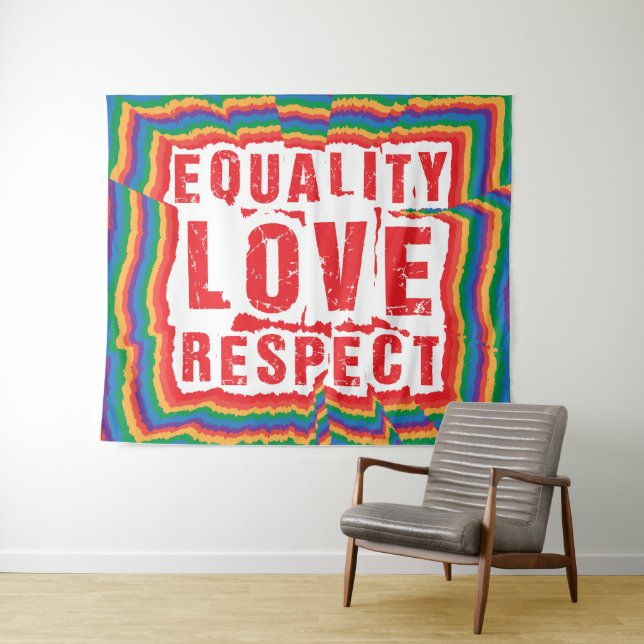 Equality Love and Respect Pride Month Tapestry (In Situ (Horizontal))