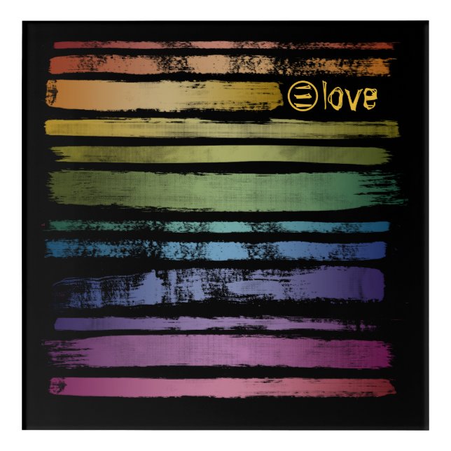 Equality Love Brush Stroke Stripes LGBTQ ID656 Acrylic Print (Front)
