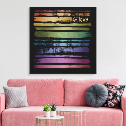 Equality Love Brush Stroke Stripes LGBTQ ID656 Canvas Print