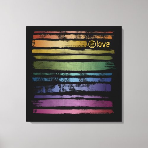 Equality Love Brush Stroke Stripes LGBTQ ID656 Canvas Print