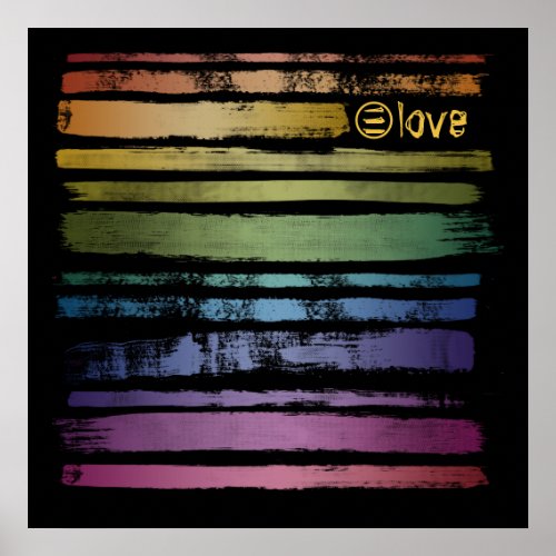 Equality Love Brush Stroke Stripes LGBTQ ID656 Poster