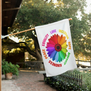 Equality Love Inclusion Hope Diversity Kindness House Flag