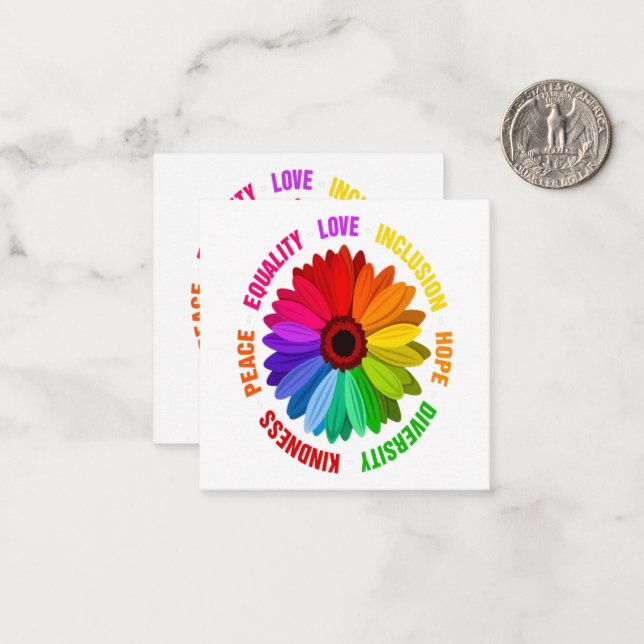 Equality Love Inclusion Hope Diversity Kindness Note Card (Front/Back In Situ)