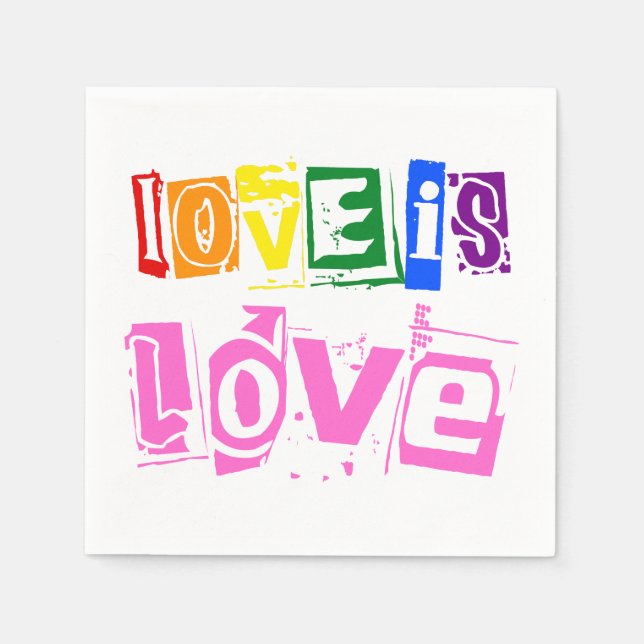 Equality Love is Love LGBT Gay Pride Rainbow LGBTQ Napkins (Front)