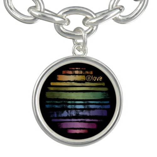 Equality Love Rainbow Brush Strokes LGBTQ ID656 Bracelet