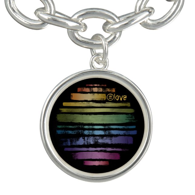 Equality Love Rainbow Brush Strokes LGBTQ ID656 Bracelet (Design)