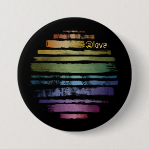 Equality Love Rainbow Brush Strokes LGBTQ ID656 Button