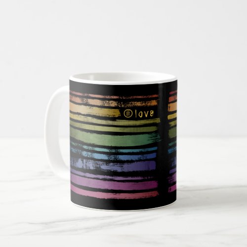 Equality Love Rainbow Brush Strokes LGBTQ ID656 Coffee Mug
