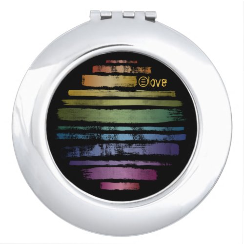 Equality Love Rainbow Brush Strokes LGBTQ ID656 Compact Mirror