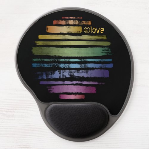 Equality Love Rainbow Brush Strokes LGBTQ ID656 Gel Mouse Pad