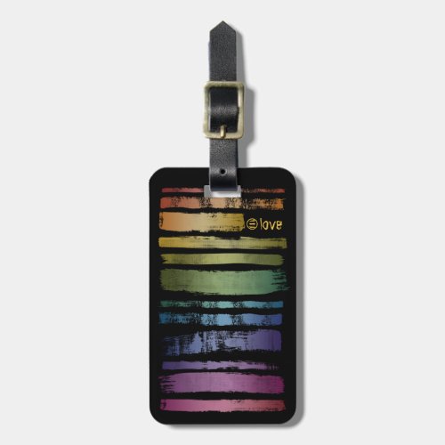 Equality Love Rainbow Brush Strokes LGBTQ ID656 Luggage Tag