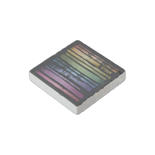 Equality Love Rainbow Brush Strokes LGBTQ ID656 Stone Magnet