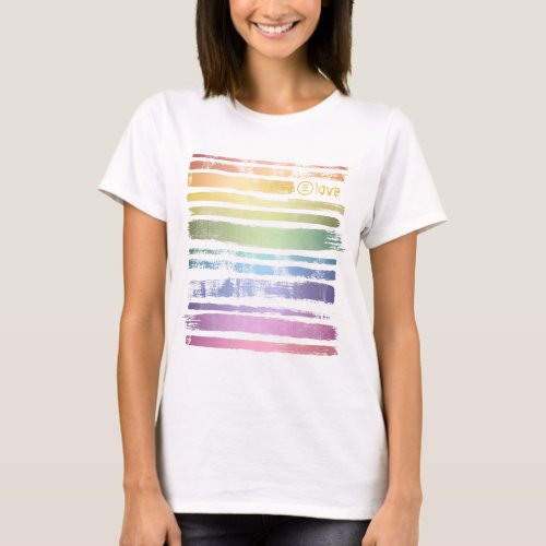 Equality Love Rainbow Brush Strokes LGBTQ ID656 T_Shirt