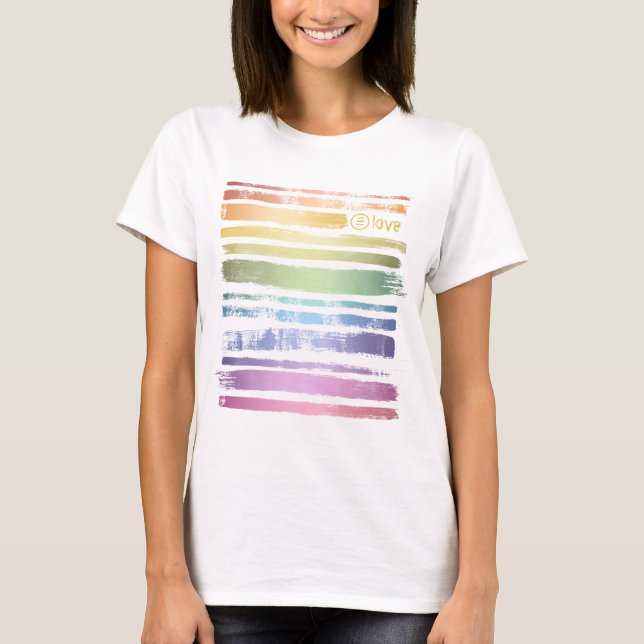 Equality Love Rainbow Brush Strokes LGBTQ ID656 T-Shirt (Front)