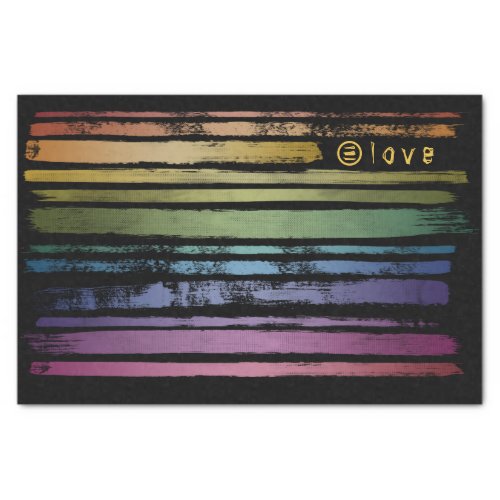 Equality Love Rainbow Brush Strokes LGBTQ ID656 Tissue Paper