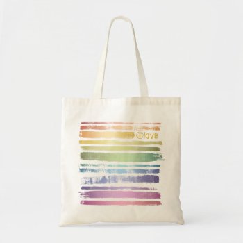 Equality Love Rainbow Brush Strokes Lgbtq Id656 Tote Bag by arrayforaccessories at Zazzle