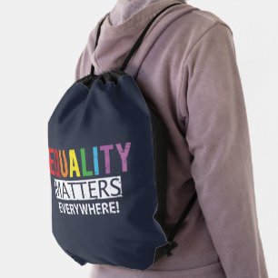 Equality Matters Everywhere Colorful Drawstring Bag