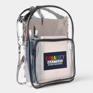 Equality Matters Everywhere Modern Clear Backpack