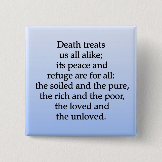Equality of Death Pinback Button (Front)