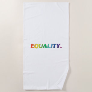 Equality pride lgbt lgbtq gay rainbow colors white beach towel