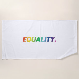 Equality pride lgbt lgbtq gay rainbow colors white beach towel