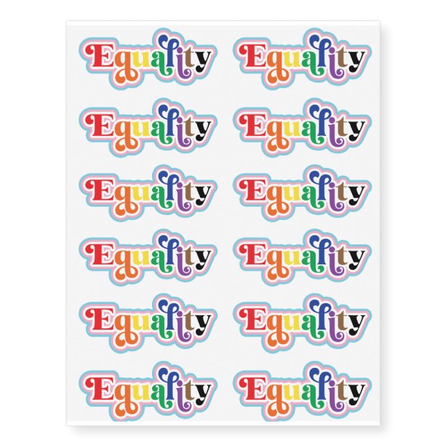 Equality Pride Temporary Tattoos (Front)