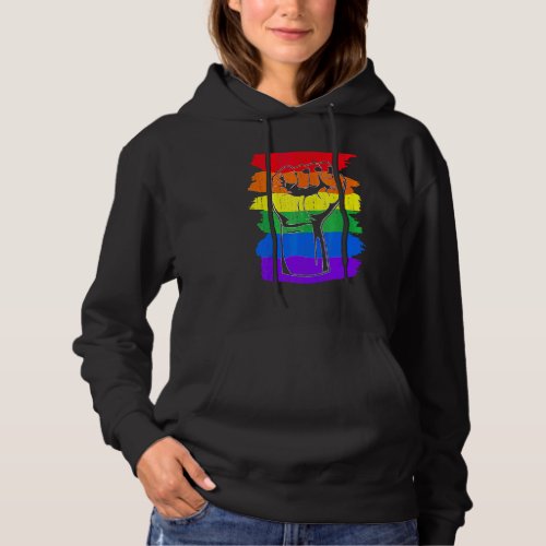 Equality Queer Pride Month Lgbt Pride Fist Rainbow Hoodie