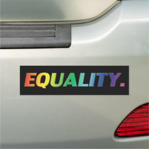 "equality" rainbow / black - car bumper magnet