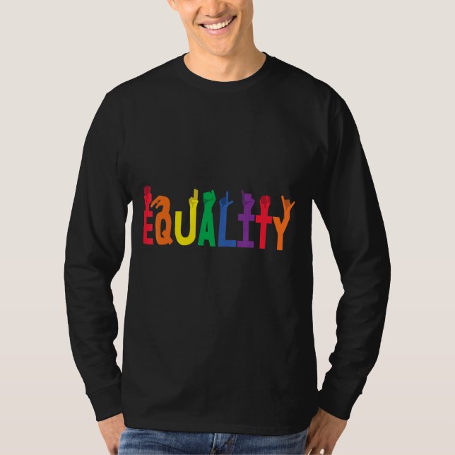 Equality Rainbow Hearts Flag Lgbt For Pride Month T-Shirt (Front)