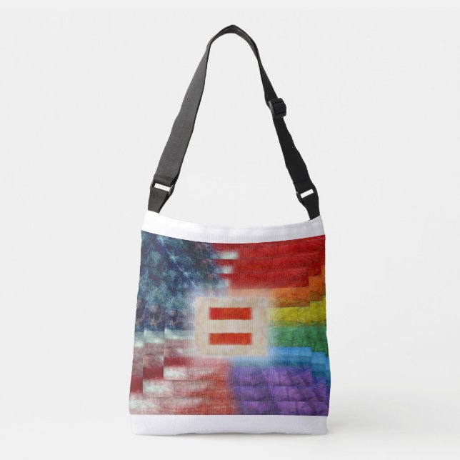 Equality & Rights For All Cross-Body Tote Bag (Front)