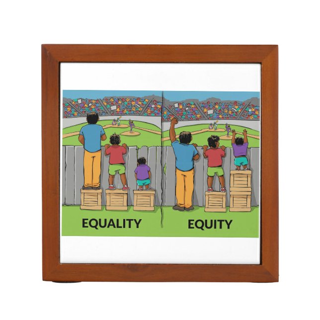 Equality vs Equity – Inspiring Social Justice  Desk Organizer (Front)