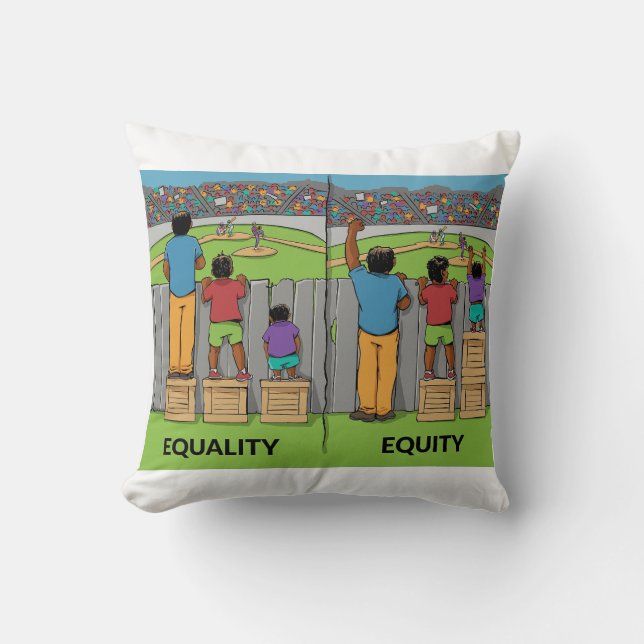 Equality vs Equity – Inspiring Social Justice  Throw Pillow (Front)