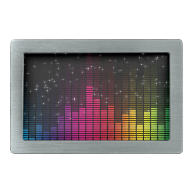 Equalizer Disco Lights Music Volume Belt Buckle (Front)
