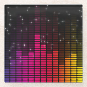 Equalizer Disco Lights Music Volume Glass Coaster