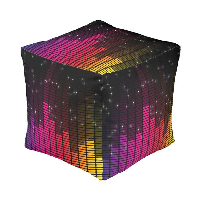 Equalizer Disco Lights Music Volume Pouf (Angled Front)
