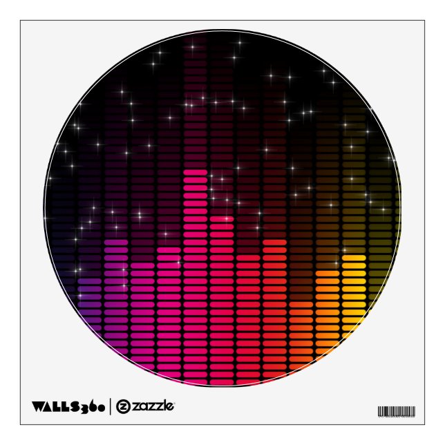 Equalizer Disco Lights Music Volume Wall Decal (Front)