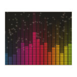 Equalizer Disco Lights Music Volume Wood Wall Art