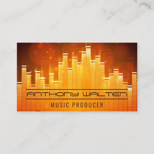 Equalizer Light Background Business Card (Front)