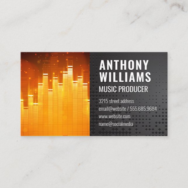 Equalizer Light Background Business Card (Front)