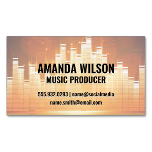 Equalizer Light Background Business Card Magnet
