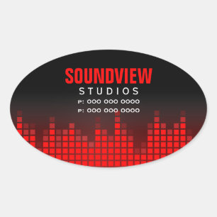 Equalizer Red Sound Bars Promotional Sticker