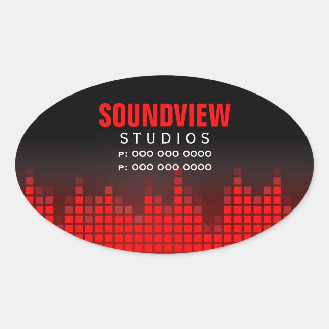 Equalizer Red Sound Bars Promotional Sticker (Front)