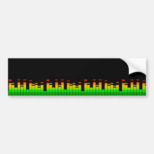 Equalizer Vibes from the Beat of DJ Music Black Bumper Sticker